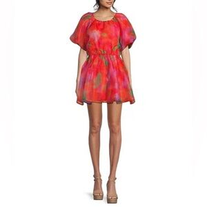 Chelsea & Violet Red and Green Mini Dress